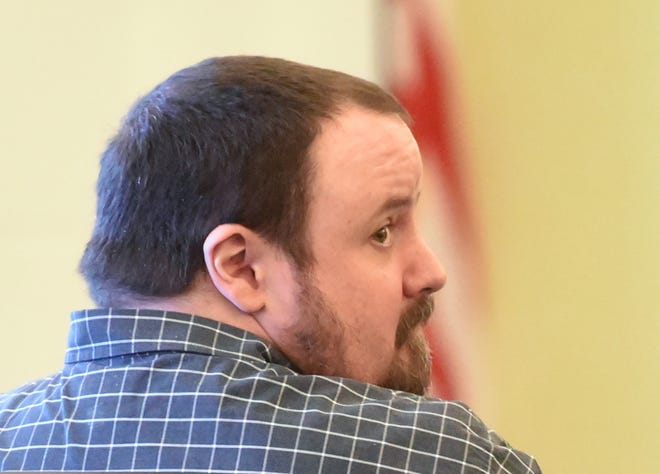 Timothy Verrill sits in Strafford County Superior Court Friday, Oct. 11 for the start of his trial on two first-degree murder counts for the deaths of two women at a Farmington home in 2017. A mistrial was declared in the case Thursday. [Deb Cram/Fosters.com, file]